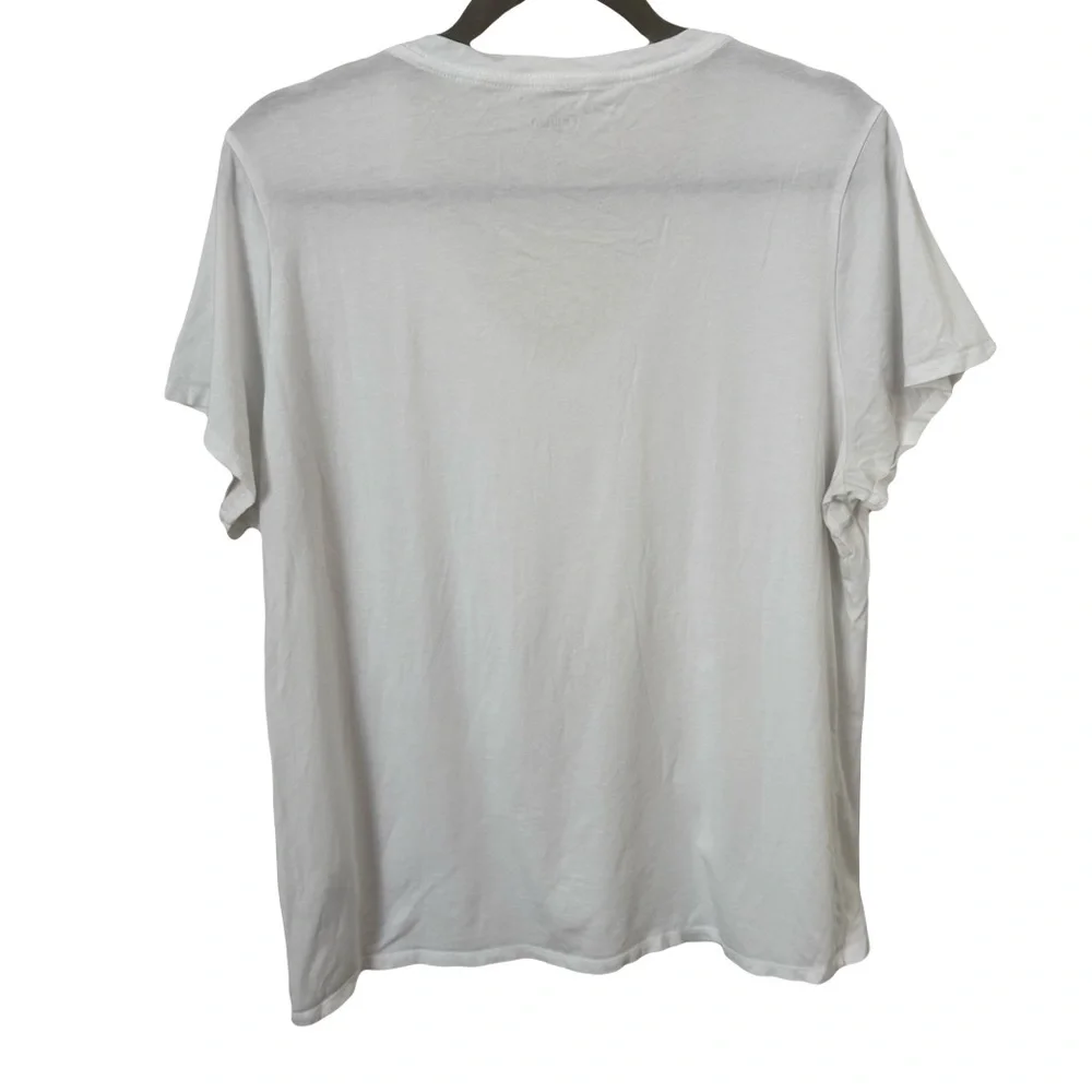 Quince Soft White Classic Basic Minimalist V-Neck T-Shirt X-Large - Picture 3 of 7